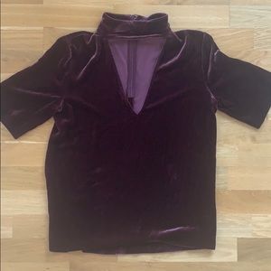 Theory velvet short sleeve shirt size S
